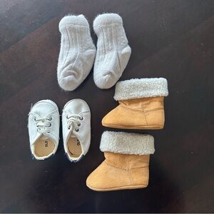 3 pair, Baby Booties and Shoes Set, Infant